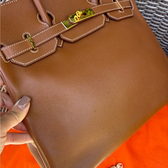 Authentic HAC 32 Haut a Courroies Birkin Courchevel leather satchel - Picture 4 of 16